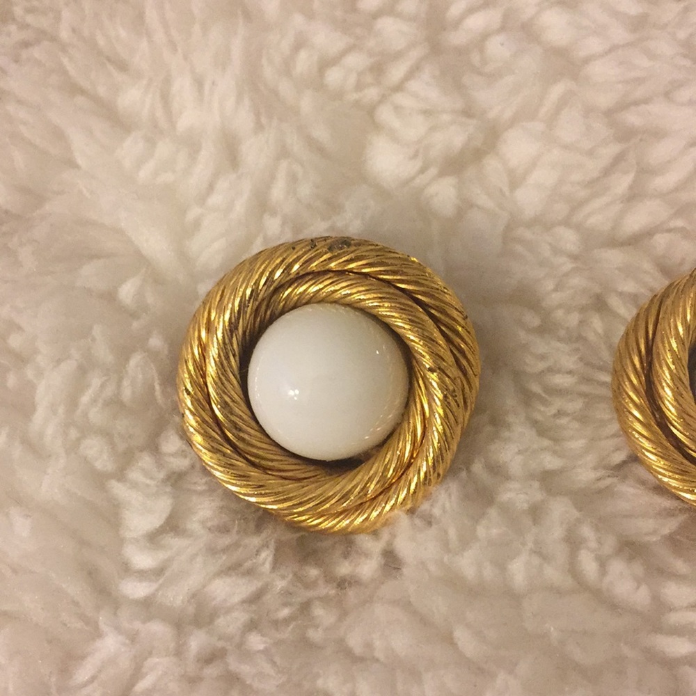 Chanel Golden Twist Rope Glass Bead Earrings - Picture 2 of 5